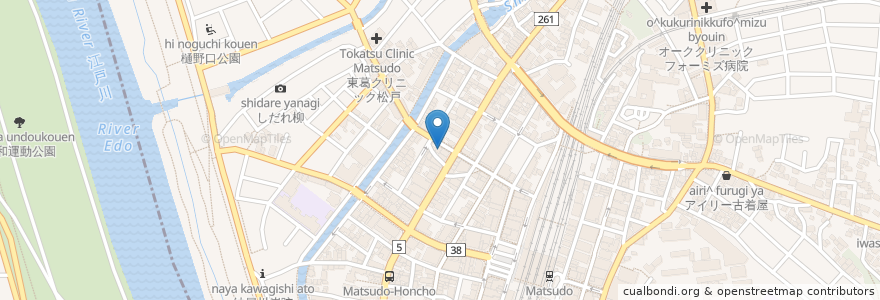 Mapa de ubicacion de ナワデュルガ en اليابان, 千葉県, 松戸市.