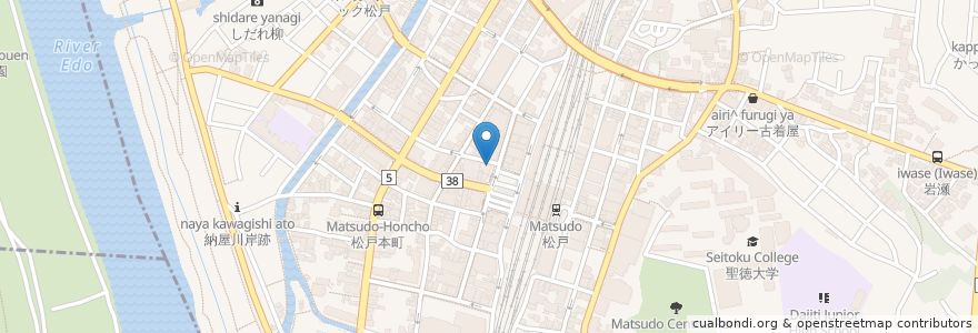 Mapa de ubicacion de ミライザカ en 日本, 千葉県, 松戸市.
