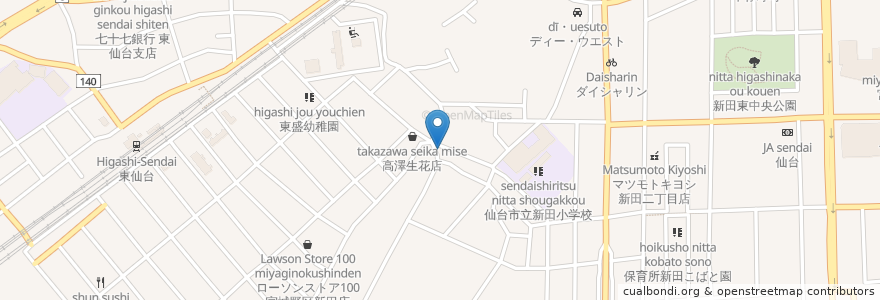 Mapa de ubicacion de 荒浜文庫 en 日本, 宫城县, 仙台市, 宮城野区.