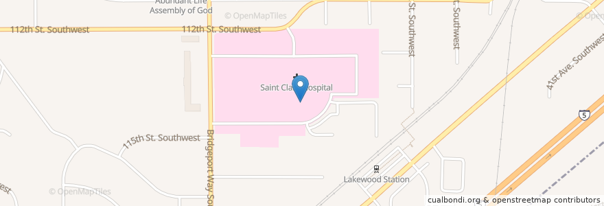 Mapa de ubicacion de St. Clare Garden Cafe en 미국, 워싱턴, Pierce County, Lakewood.