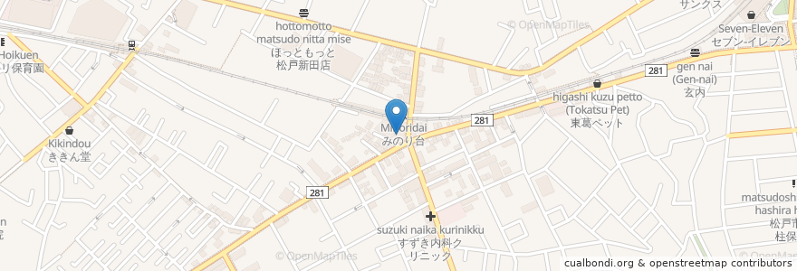 Mapa de ubicacion de カスタネット en Japonya, 千葉県, 松戸市.
