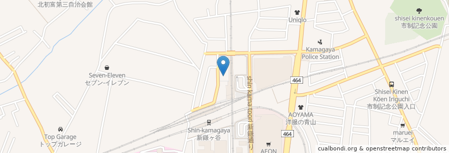 Mapa de ubicacion de 新鎌ヶ谷耳鼻咽喉科 en Japon, Préfecture De Chiba, 鎌ケ谷市.