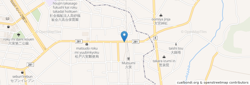 Mapa de ubicacion de 月見軒 en Japón, Prefectura De Chiba, Matsudo.