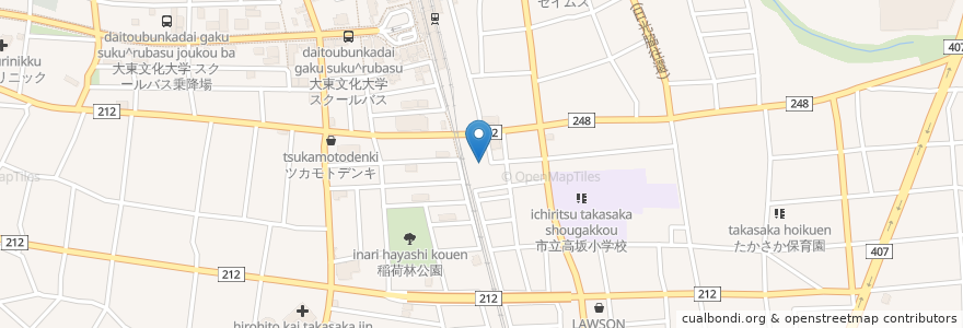 Mapa de ubicacion de 拂田稲荷神社 en 日本, 埼玉県, 東松山市.