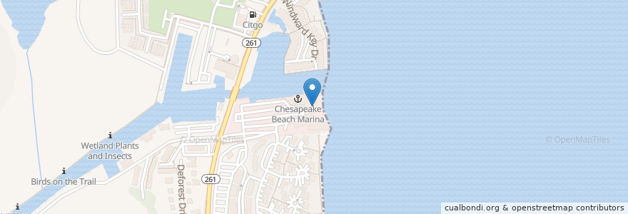 Mapa de ubicacion de Rod 'n Reel Tavern en Amerika Birleşik Devletleri, Maryland, Calvert County, Chesapeake Beach.