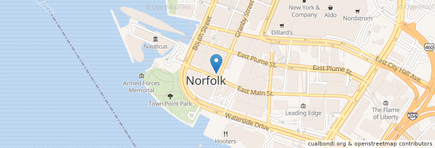 Mapa de ubicacion de Norfolk Tap Room en United States, Virginia, Norfolk.