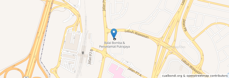 Mapa de ubicacion de Balai Bomba & Penyelamat Putrajaya en Malaysia, Selangor, Putrajaya, Sepang.