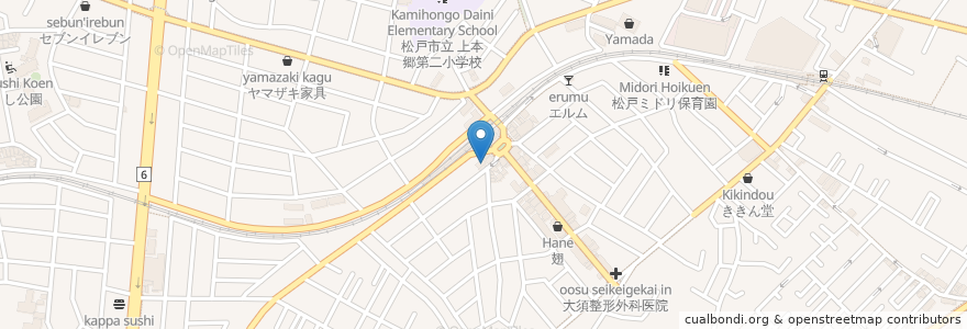 Mapa de ubicacion de かめすけ en Japón, Prefectura De Chiba, Matsudo.