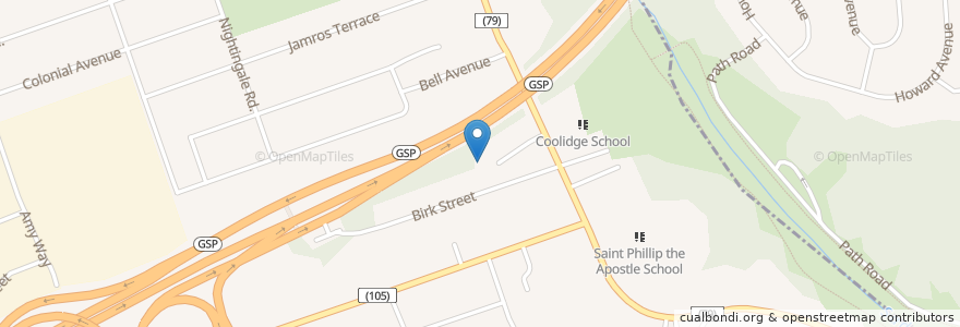 Mapa de ubicacion de Flames Pizza & Grill en Verenigde Staten, New Jersey, Bergen County, Saddle Brook.