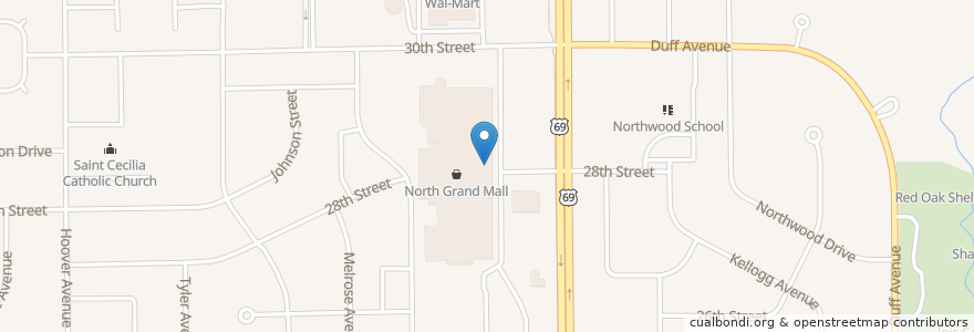 Mapa de ubicacion de Jimmy John's en アメリカ合衆国, アイオワ州, Story County, Ames.