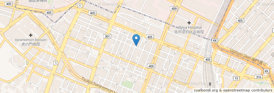 Mapa de ubicacion de 酒房 長谷川 en ژاپن, 東京都, 港区.