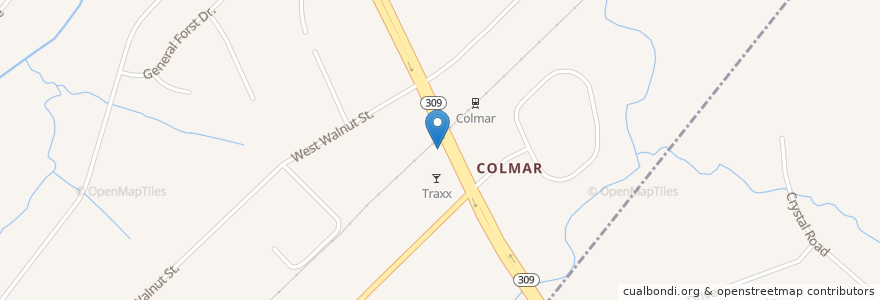 Mapa de ubicacion de Colmar Post Office en 美利坚合众国/美利堅合眾國, 宾夕法尼亚 / 賓夕法尼亞州, Montgomery County, Hatfield Township.