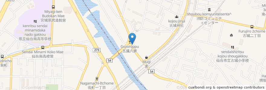 Mapa de ubicacion de 広瀬橋 いち en Japão, 宮城県, 仙台市.
