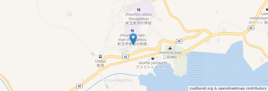 Mapa de ubicacion de ハマーレ交流施設 かもめ館 en 日本, 宮城県, 本吉郡, 南三陸町.