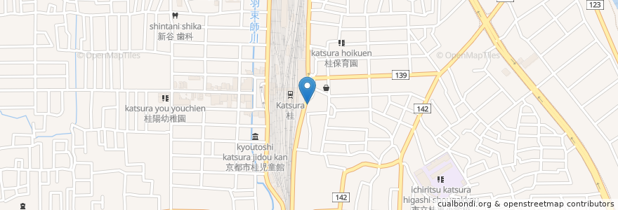 Mapa de ubicacion de 桂駅前薬局 en Япония, Киото, Киото, Нисикё.