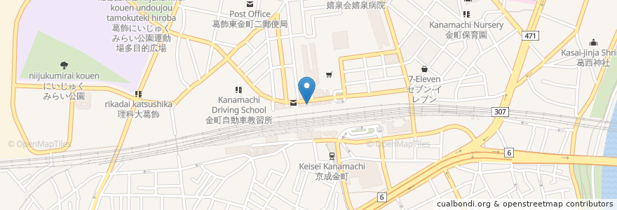 Mapa de ubicacion de 友田内視鏡クリニック en Japão, Tóquio, 葛飾区.