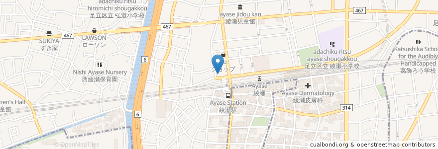 Mapa de ubicacion de ビッグエコー en Japonya, 東京都, 足立区.