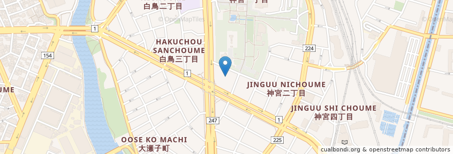 Mapa de ubicacion de 蔵福寺 en Japón, Prefectura De Aichi, Nagoya, 熱田区.