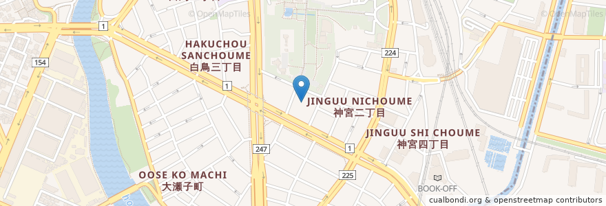 Mapa de ubicacion de 松姤社 en Japão, 愛知県, Nagoia, 熱田区.