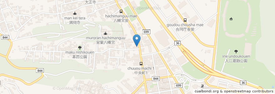 Mapa de ubicacion de 英国館 en 일본, 홋카이도, 胆振総合振興局, 室蘭市.