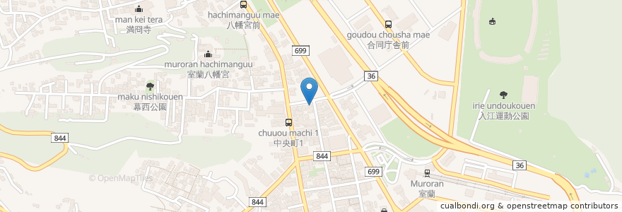 Mapa de ubicacion de 松そば en 日本, 北海道, 膽振綜合振興局, 室蘭市.