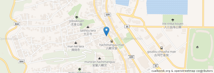 Mapa de ubicacion de 高橋薬局 en Япония, Хоккайдо, Округ Ибури, Муроран.