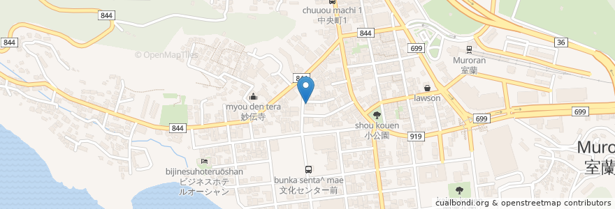 Mapa de ubicacion de 常盤町会館 en 日本, 北海道, 胆振総合振興局, 室蘭市.