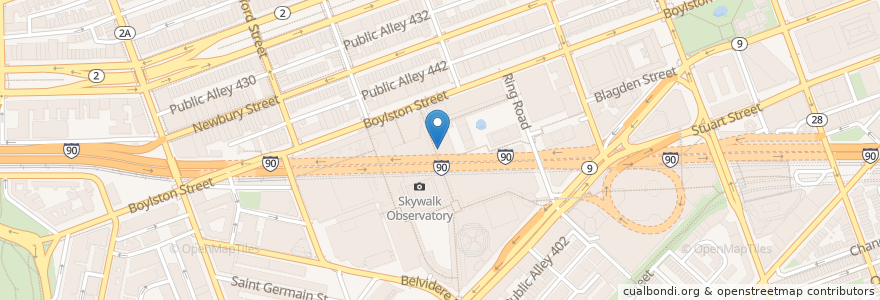 Mapa de ubicacion de Earls Kitchen + Bar en Estados Unidos De América, Massachusetts, Suffolk County, Boston.