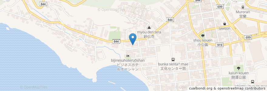 Mapa de ubicacion de カトリック室蘭教会 en Japón, Prefectura De Hokkaidō, 胆振総合振興局, 室蘭市.