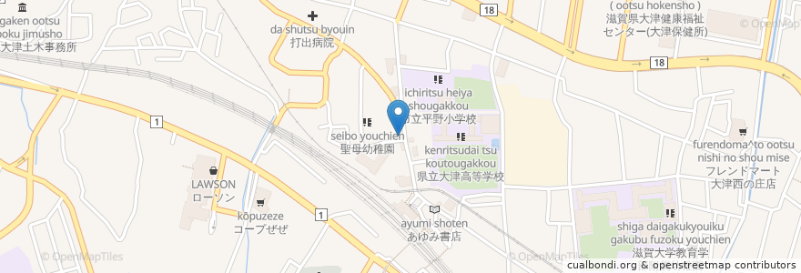 Mapa de ubicacion de とりこう庵 en Japón, Prefectura De Shiga, 大津市.