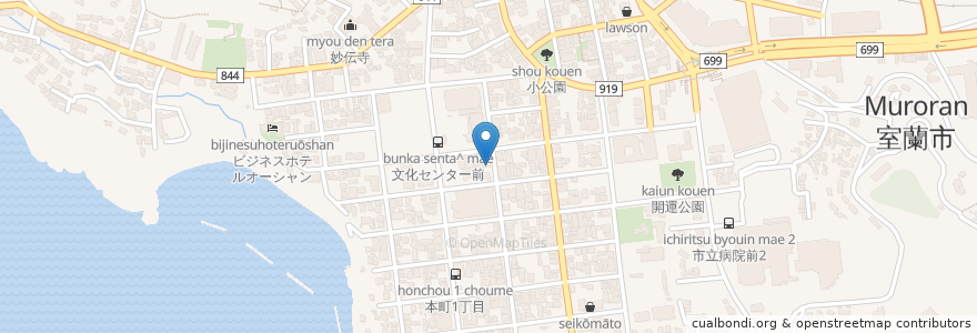 Mapa de ubicacion de 幸町会館 en Japão, 北海道, 胆振総合振興局, 室蘭市.