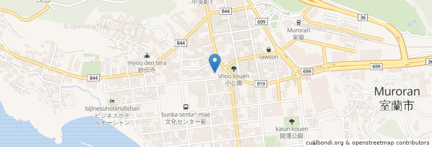 Mapa de ubicacion de 斎藤外科 en 일본, 홋카이도, 胆振総合振興局, 室蘭市.