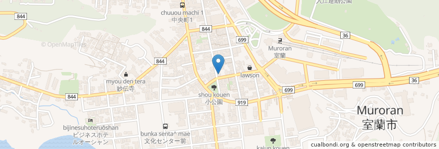 Mapa de ubicacion de 佐藤時計店 en اليابان, محافظة هوكايدو, 胆振総合振興局, 室蘭市.