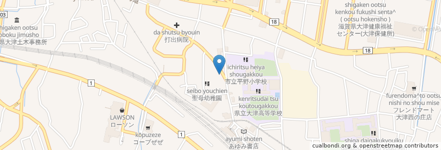 Mapa de ubicacion de 泰間デンタルクリニック en Japon, Préfecture De Shiga, 大津市.