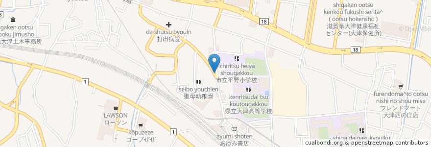 Mapa de ubicacion de ごはんやToku en Japonya, 滋賀県, 大津市.
