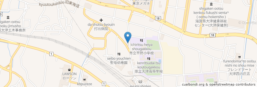 Mapa de ubicacion de GMT 紅茶専門店 en Japan, Präfektur Shiga, 大津市.