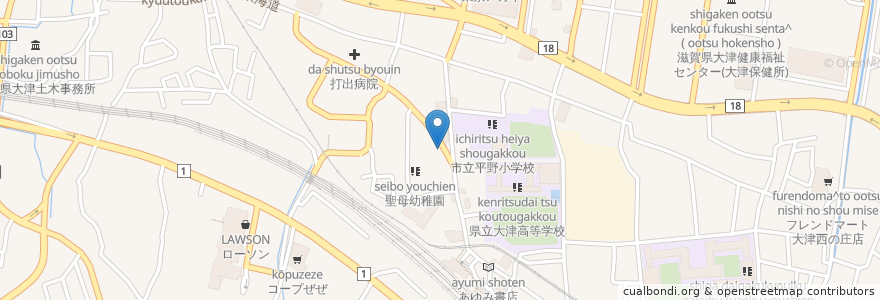 Mapa de ubicacion de 花ちょうちん膳所 ときめき坂 en ژاپن, 滋賀県, 大津市.