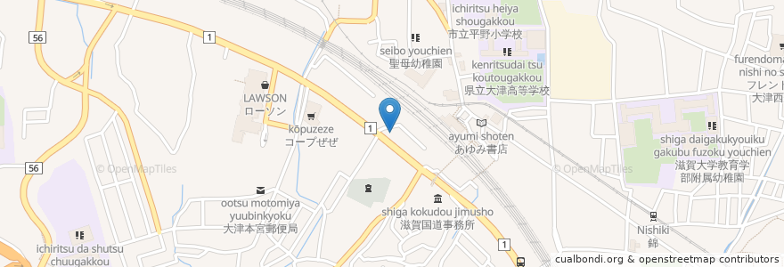 Mapa de ubicacion de 来来亭 en Japan, Präfektur Shiga, 大津市.