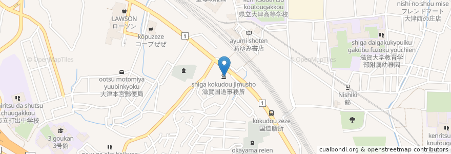 Mapa de ubicacion de 滋賀国道事務所 en Japan, 滋賀県, 大津市.