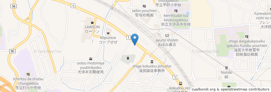 Mapa de ubicacion de 関西アーバン銀行 en 日本, 滋賀県/滋賀縣, 大津市.