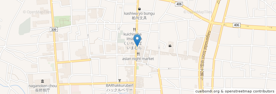 Mapa de ubicacion de 博多屋台 en 日本, 长野县, 長野市.
