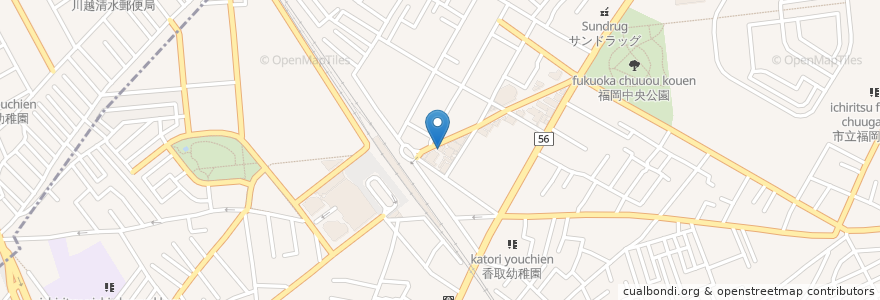 Mapa de ubicacion de 日高屋 en 日本, 埼玉县, 富士見野市.