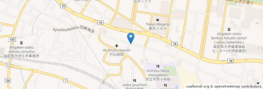 Mapa de ubicacion de 古民家カフェ Sora en 日本, 滋賀県, 大津市.