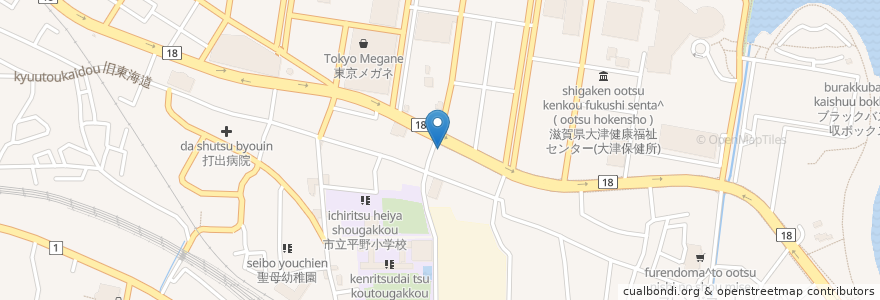 Mapa de ubicacion de 京都信用金庫 en ژاپن, 滋賀県, 大津市.