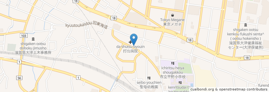 Mapa de ubicacion de 木下レディースクリニック en 일본, 시가현, 大津市.