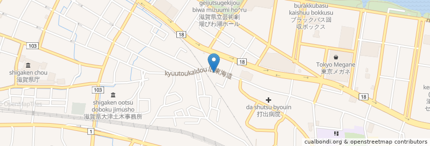 Mapa de ubicacion de からっ風 en Япония, Сига, 大津市.