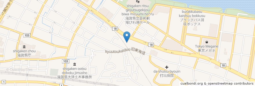 Mapa de ubicacion de マタリ en 日本, 滋賀県, 大津市.