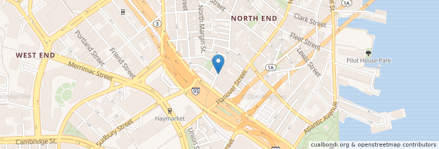 Mapa de ubicacion de Pauli’s en Stati Uniti D'America, Massachusetts, Suffolk County, Boston.