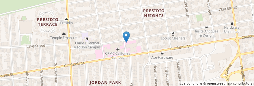 Mapa de ubicacion de Medical Center Parking en United States, California, San Francisco City And County, San Francisco.