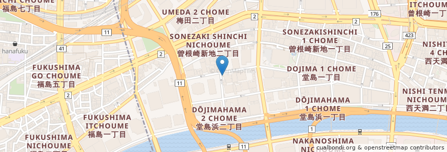 Mapa de ubicacion de ファミーユ en Giappone, Prefettura Di Osaka, 大阪市, 北区.